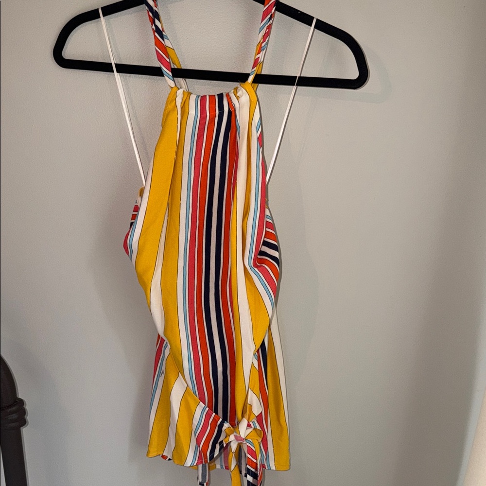 Trina Turk Bright Multicolor 00Striped Halter Top size large
